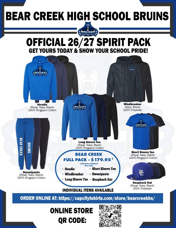 Bear Creek School Spirit Pack